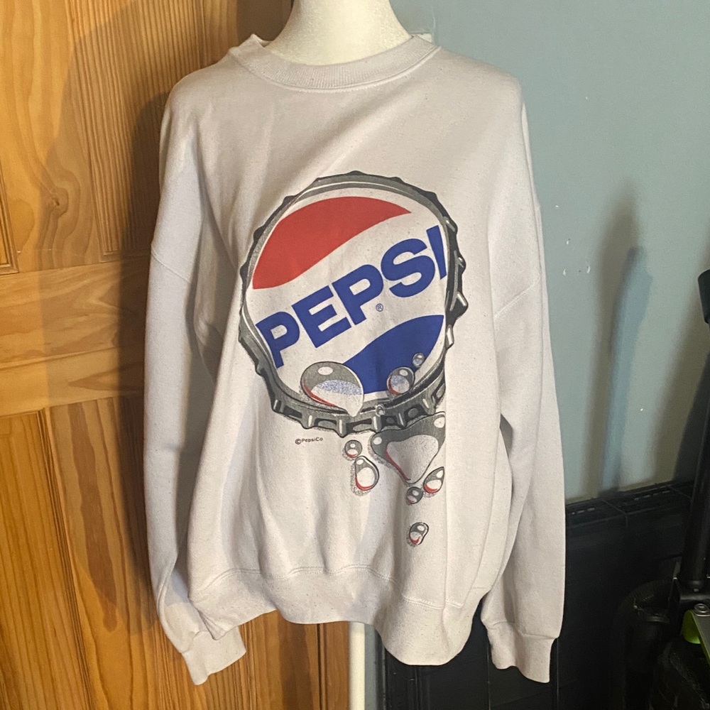 Vintage Pepsi Logo White Crewneck Sweater